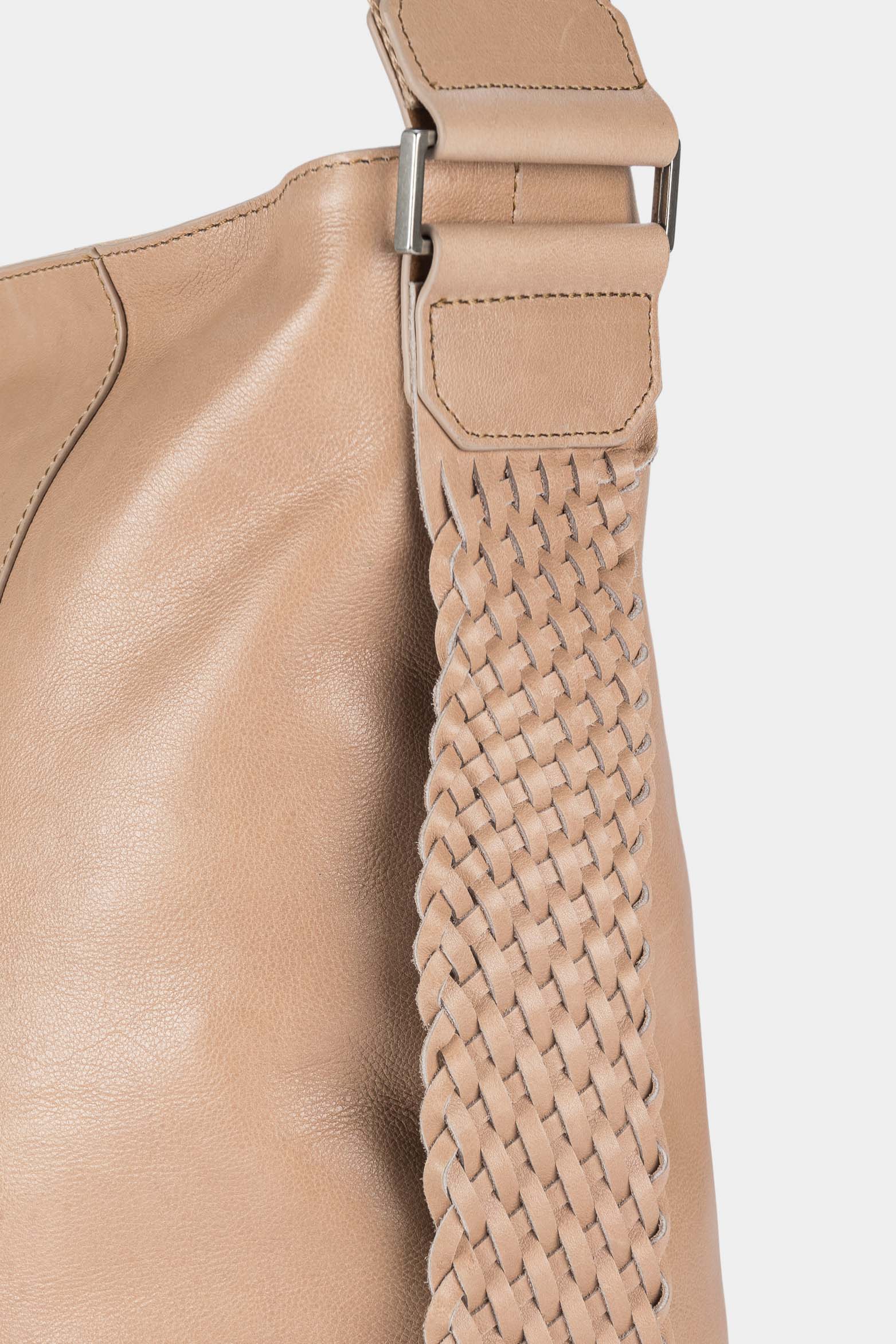Women’s Venus Shopper Handbags in Leather with Woven Side Detail - Image 6