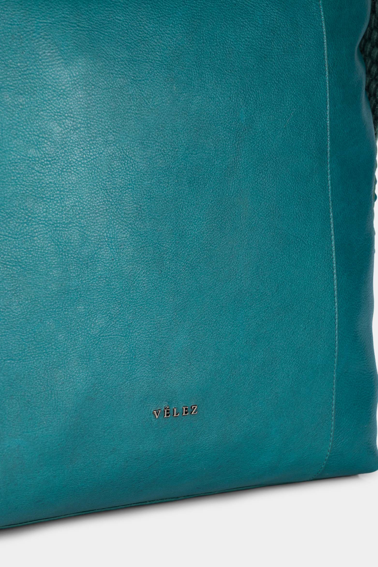 Women’s Venus Shopper Handbags in Leather with Woven Side Detail - Image 4
