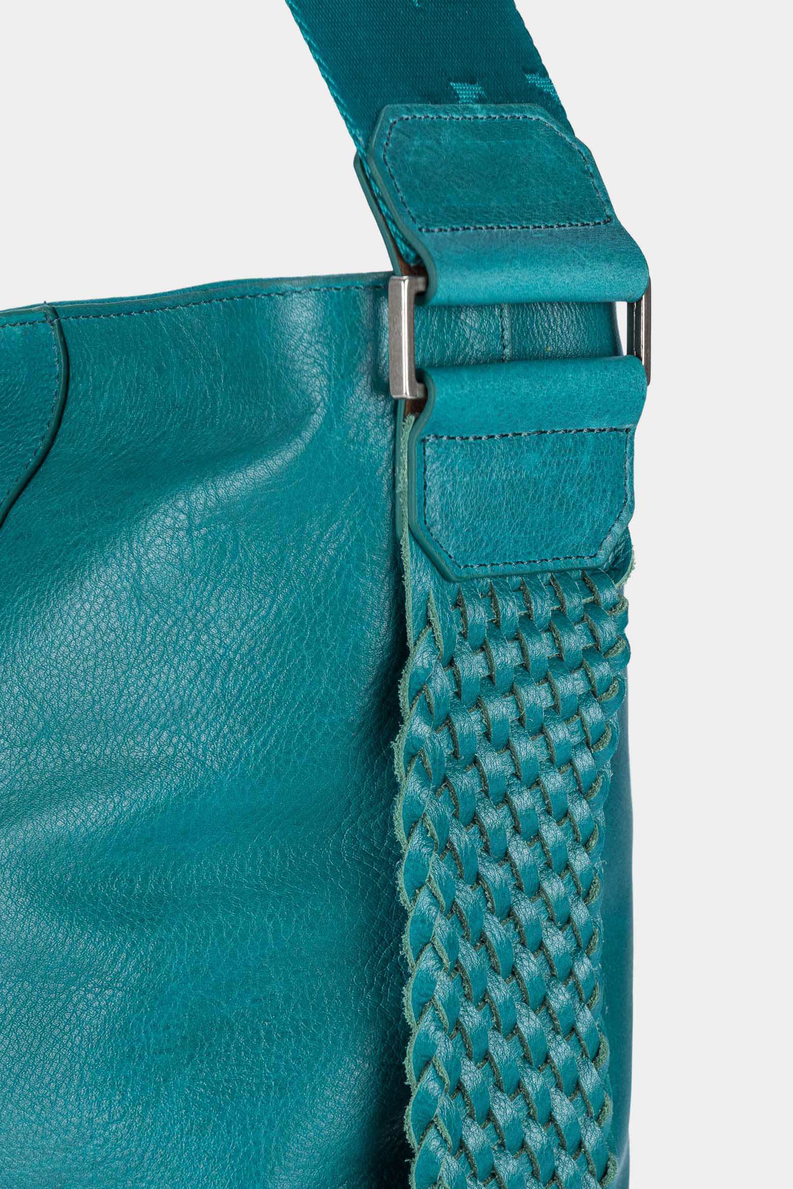 Women’s Venus Shopper Handbags in Leather with Woven Side Detail - Image 6