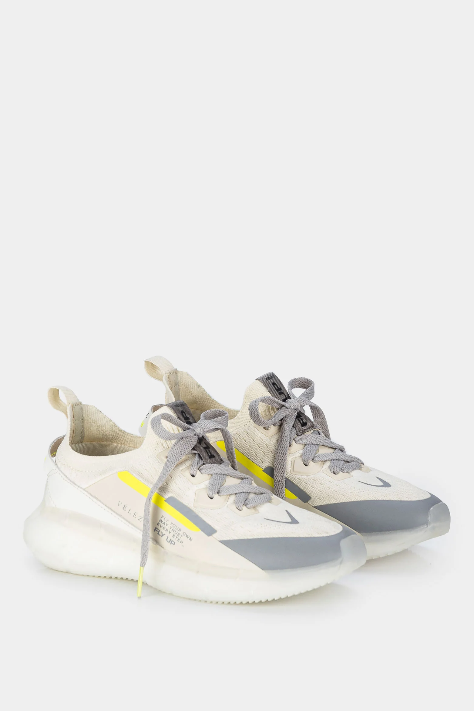 Women’s VZ Fly Up Sneakers in White with Leather Details - Image 2