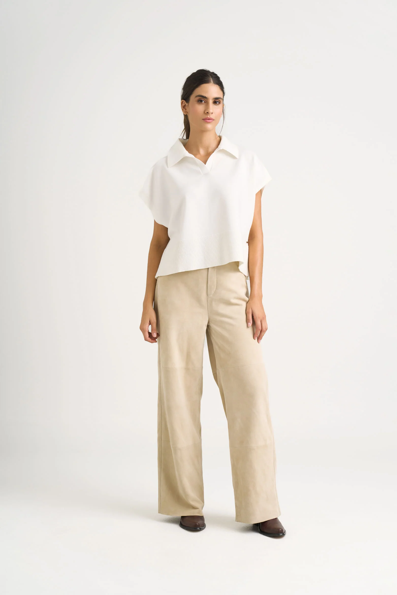 Women's Bora Knit Polo, Boxy Silhouette - Image 2