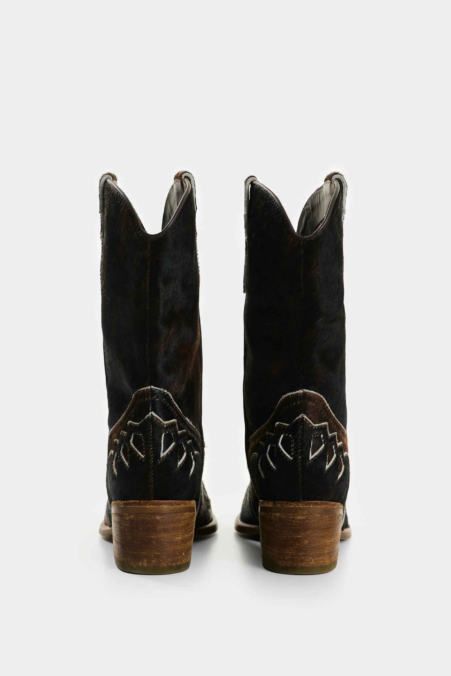 Women's Dino Hair-on Leather Cowboy Ankle Boots - Image 3
