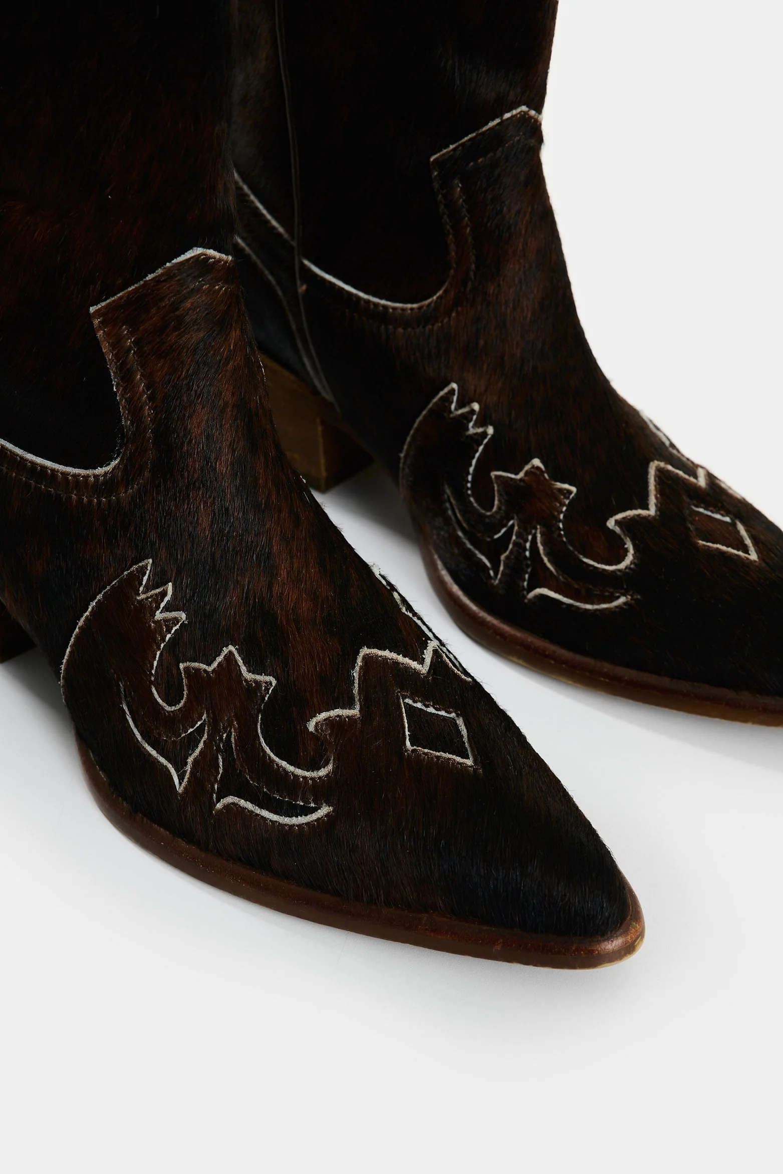 Women's Dino Hair-on Leather Cowboy Ankle Boots - Image 5
