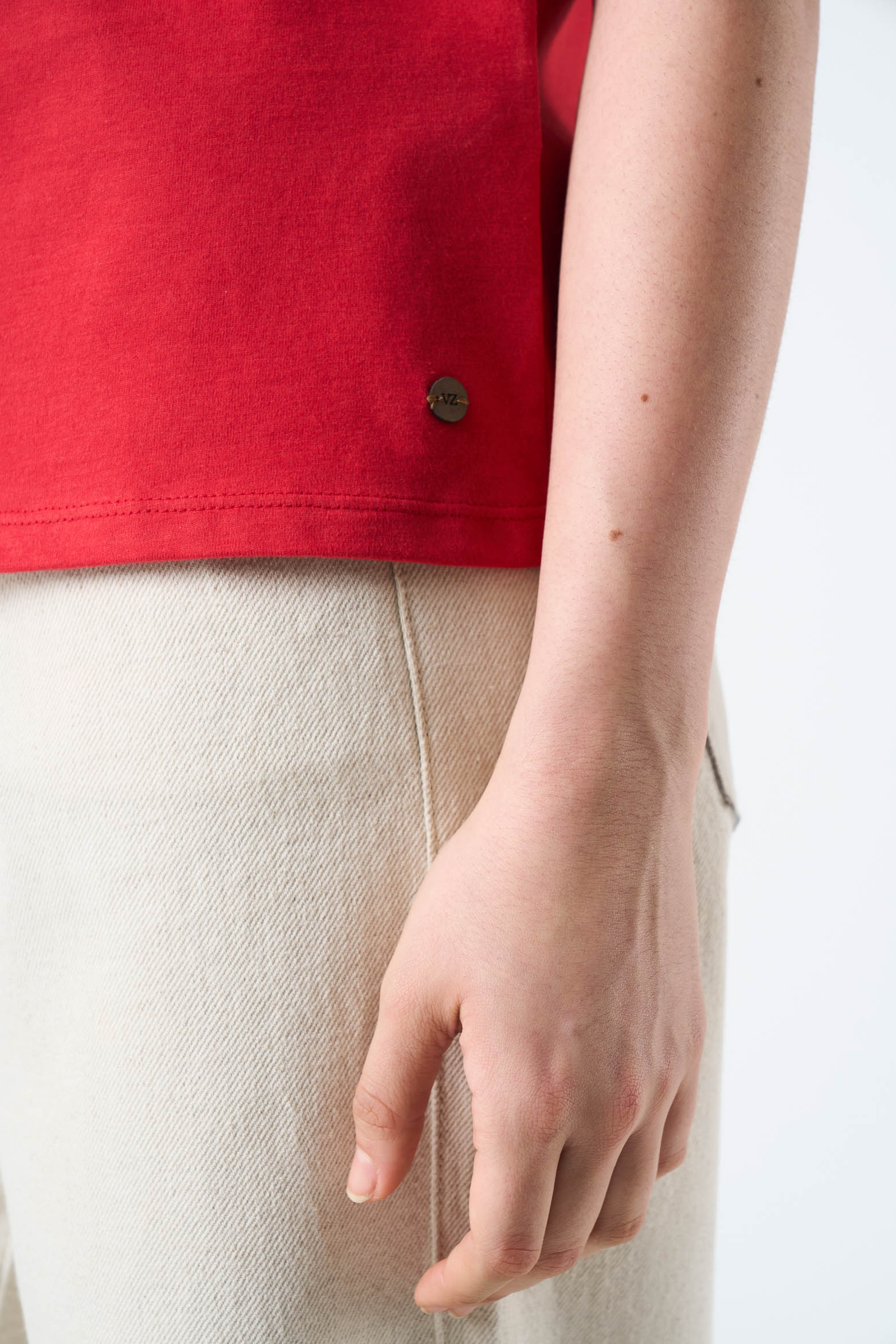 Women's Short Sleeve T-Shirt with Leather Pocket - Image 7