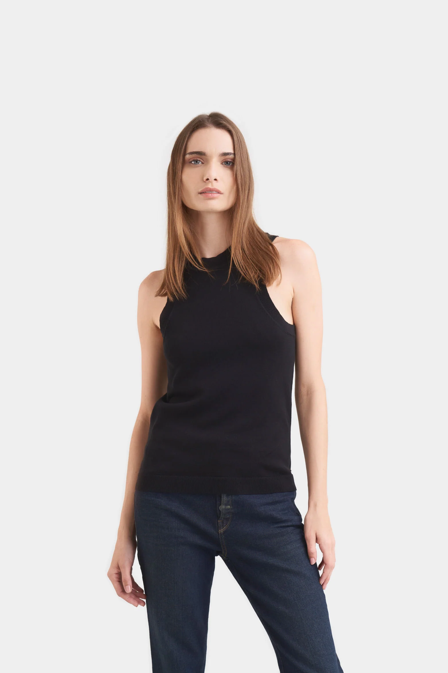 Women's sleeveless rib-knit tank top