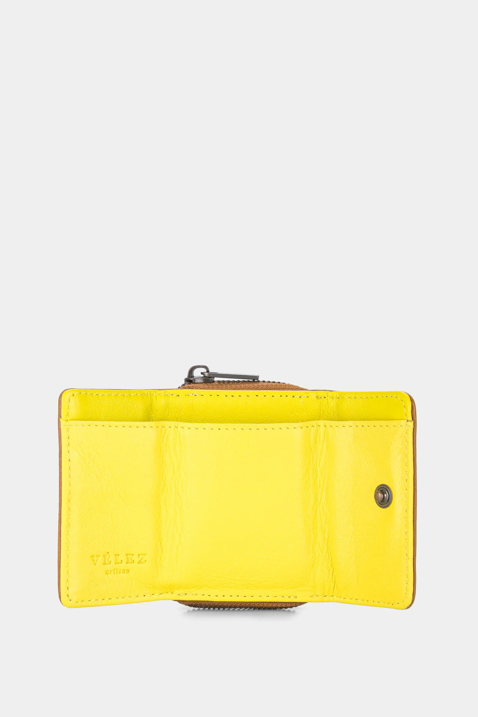 Women's Tropical Leather Coin Purse with Brooch and Zipper - Image 2