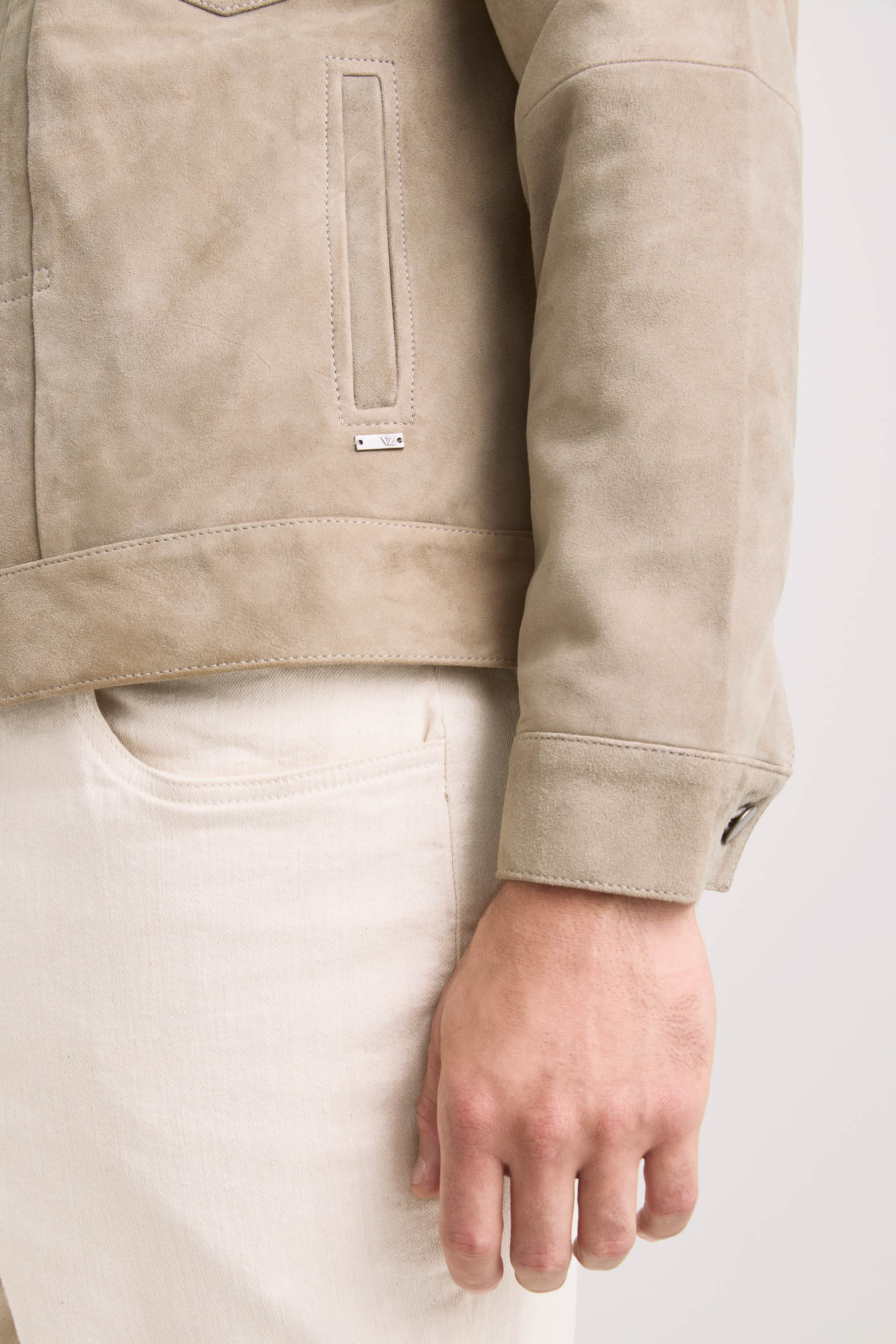 Zambeze Suede Trucker Jacket for Men with Shirt Collar - Image 5